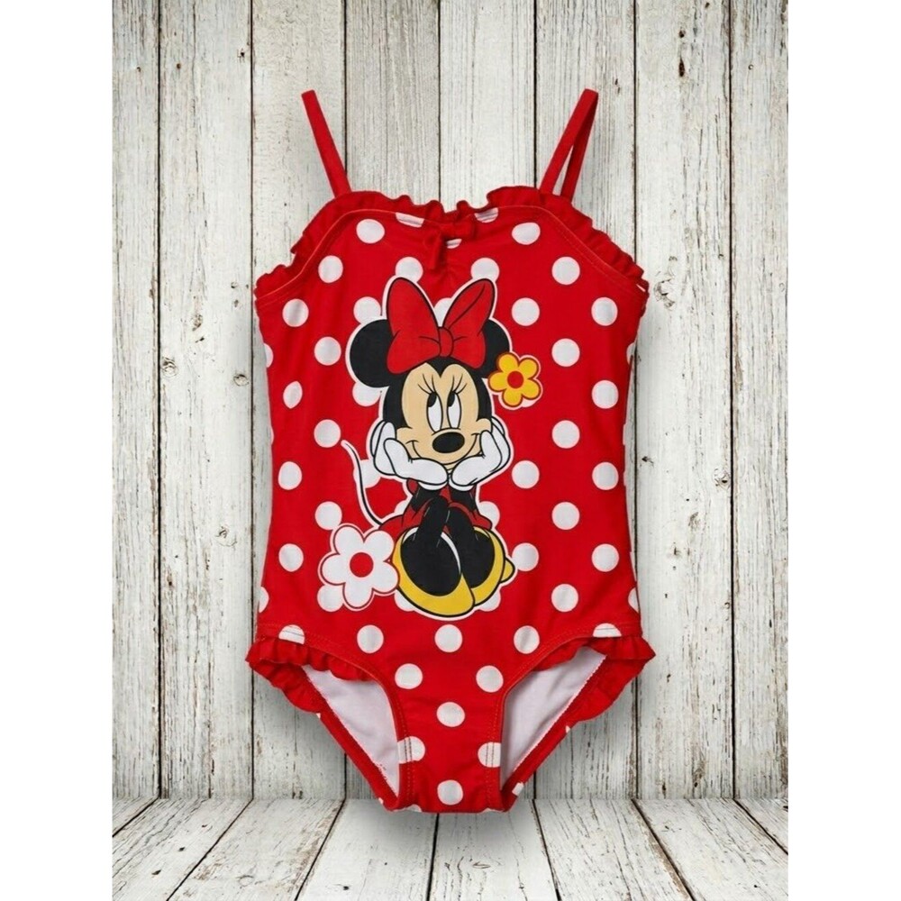 Disney Minnie Mouse Baby Girl Ruffle One Piece Swimsuit Size 18M